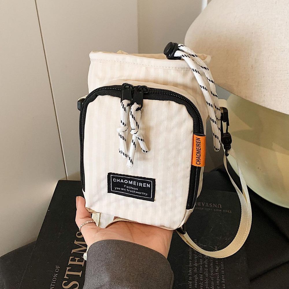 Adjustable Strap Nylon Crossbody Bag Casual Mini Square Bag Simple Mobile Phone Pouch  Male/Female
