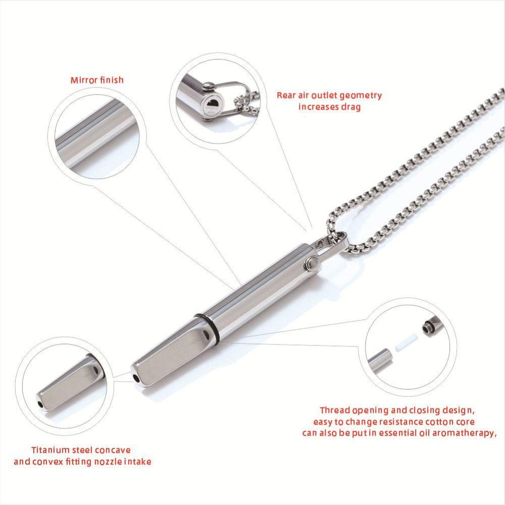 Breathing Resistance Whistle Necklace With Cotton Core Relaxation Anxiety Relief Necklace Stress Relief Meditation Necklace