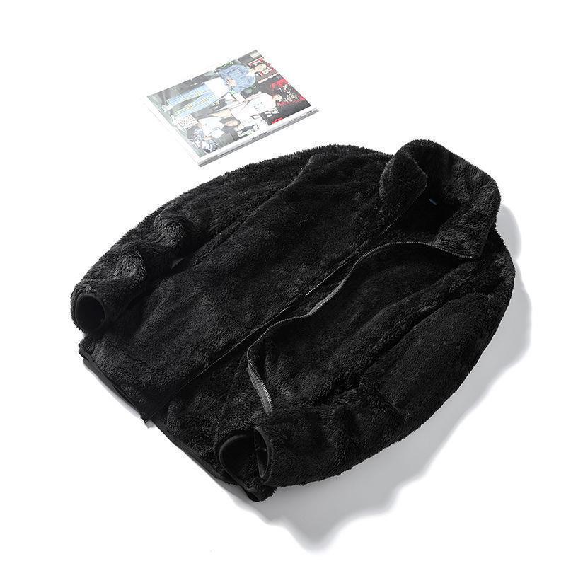 Women's Coral Fleece Stand Collar Zipper Jacket - Double-Sided Plush, Velvet-Enhanced, Thickened Winter Outwear