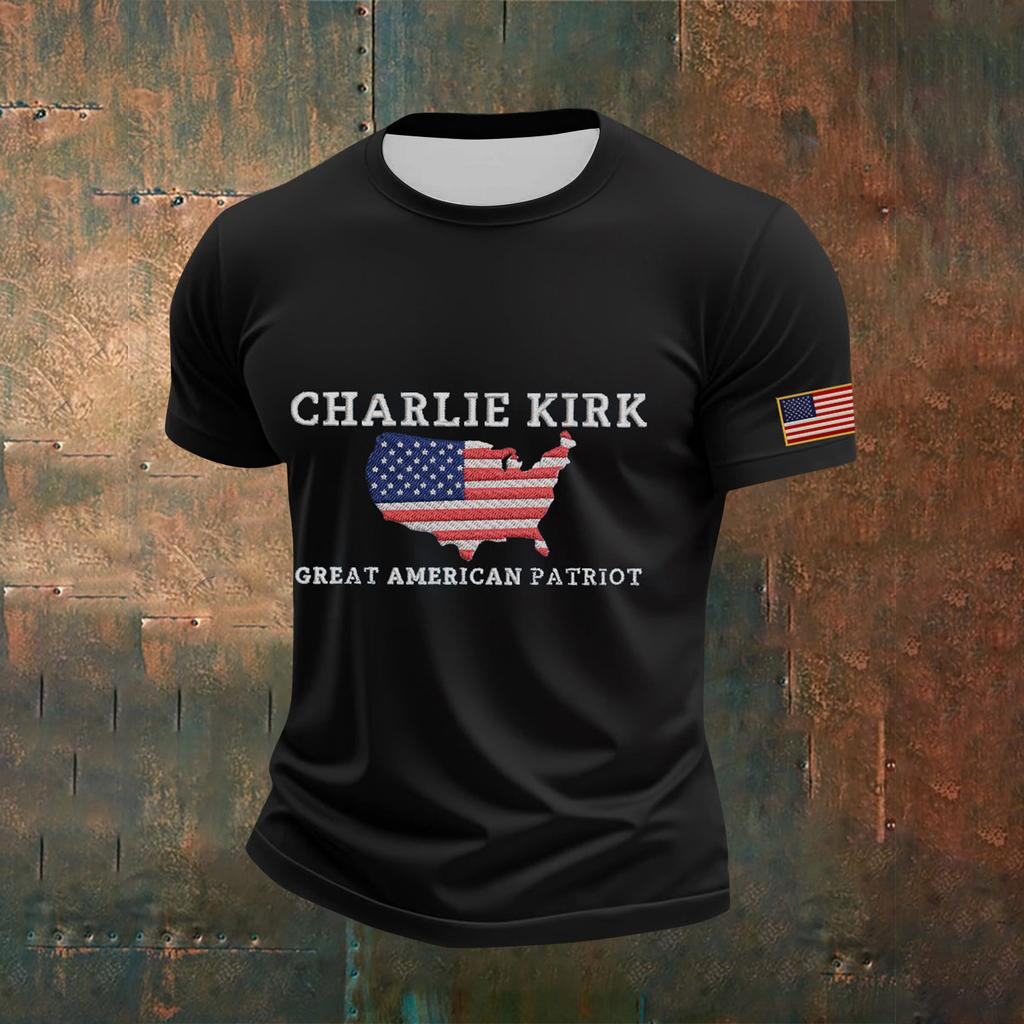 Vīriešu apdrukāts T-krekls ar īsām piedurknēm Vīriešu brīvs ikdienas tops ar īsām piedurknēm