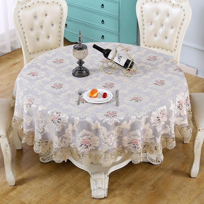 Chenille Tablecloth Waterproof Oil-Proof Nordic Light Luxury Table Cloth Embroidery Coffee Table Cloth Tablecloth Round Tablecloth