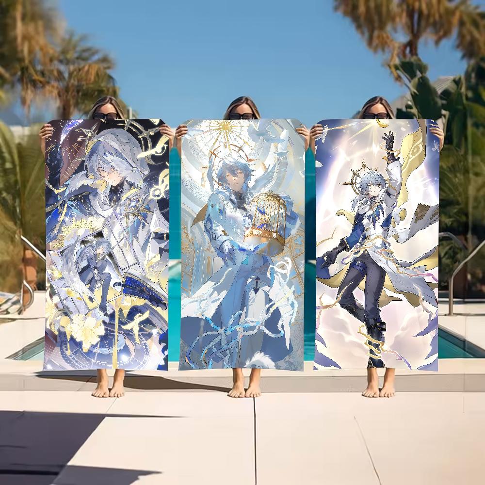 Sunday Game Honkai Star Rail Towel Sports Quick Dry Travel Camping Gear Sandproof Soft Light Large Beach Towel