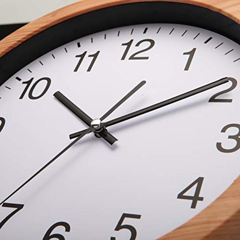 Stylish Round Log Wall Clock, Modern Wood Clock Decorative Battery Operated Wall Clocks for Home Offices Widely Usage