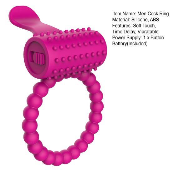 Men Cock Ring Ejaculation Delay Vibrate Tongue Design Sexual Stimulation Silicone Men Tentacles Nozzle Penis Ring for Bedroom