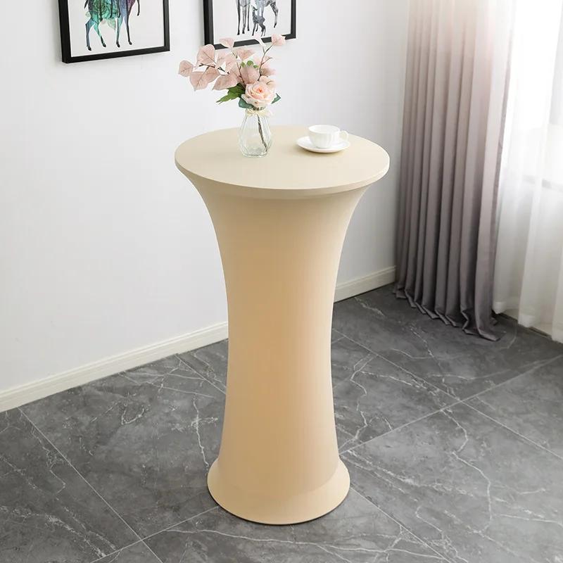 Cocktail Round Tablecloth L Spandex Stretch High Top Round Table Cover for Wedding Banquet Birthday Outdoor Party Bar Fair Table