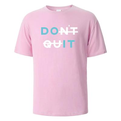 T-shirt Imprimé pour Homme N'abandonne pas Streetwear Basique 100% Coton Tops Pour Homme Femme Été Respirant Manches Courtes Col Rond T-shirts Basiques