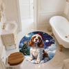 Christmas Basset Hound pattern round rug,Carpet Rug for Living Room Bedroom  Playroom ,Non-slip Floor Mat,Holiday Gifts and Birthday Gifts.