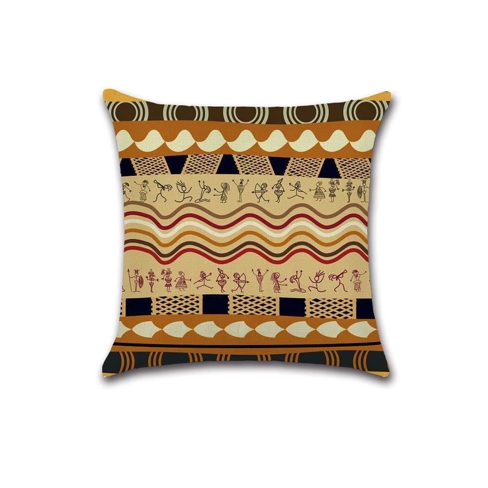 YunJeude Cushion Set of Nordic Geometric Different Zipper Home Car Suitable for All Seasons Covers, 45x45cm, 4, Patterns, Designs, Linen, Flax, Cute,