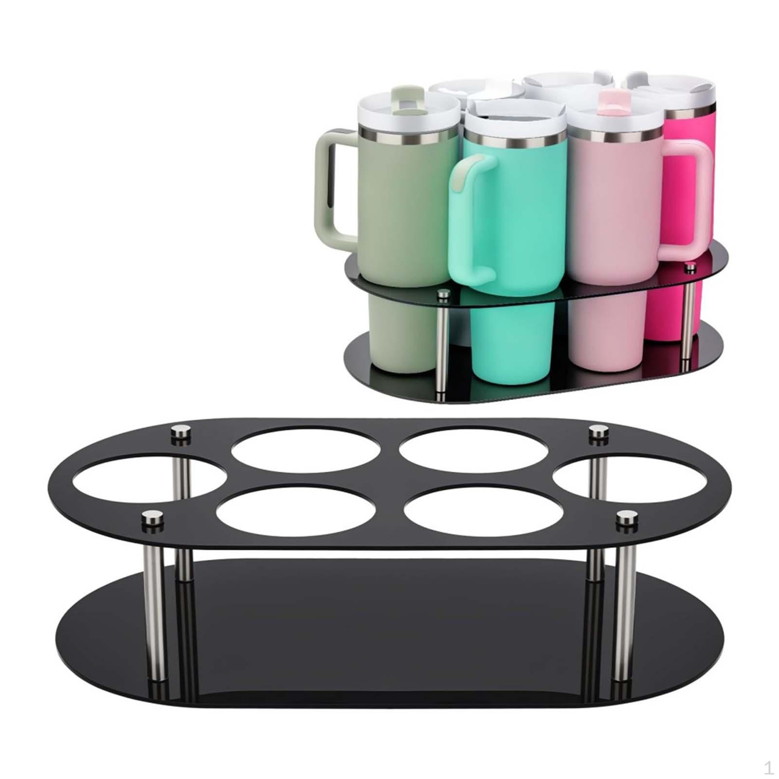 

Can Holder Acrylic Storage Rack, Tumbler Organizer for 20 30 40oz Tabletop, Countertop, Shelf чорний