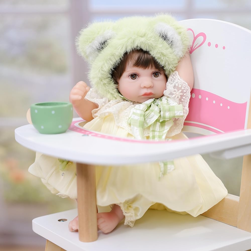 Cloveray Interactive 12-Inch Reborn Baby Doll with Realistic Body, Removable Outfit, Water Play Suitable