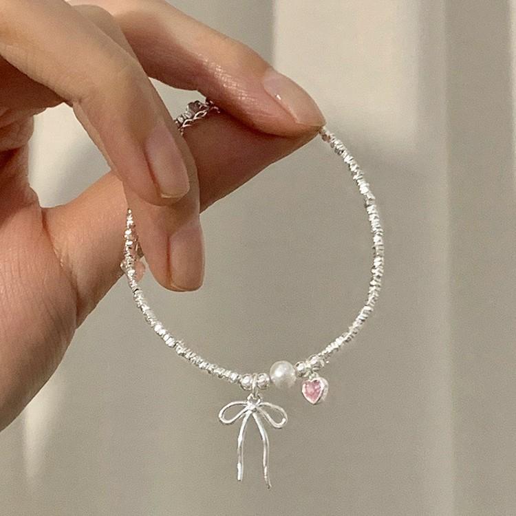 Bow Sweetheart Bracelet Necklace for Women New Light Luxury High-end Korean Sweet and Gentle Style