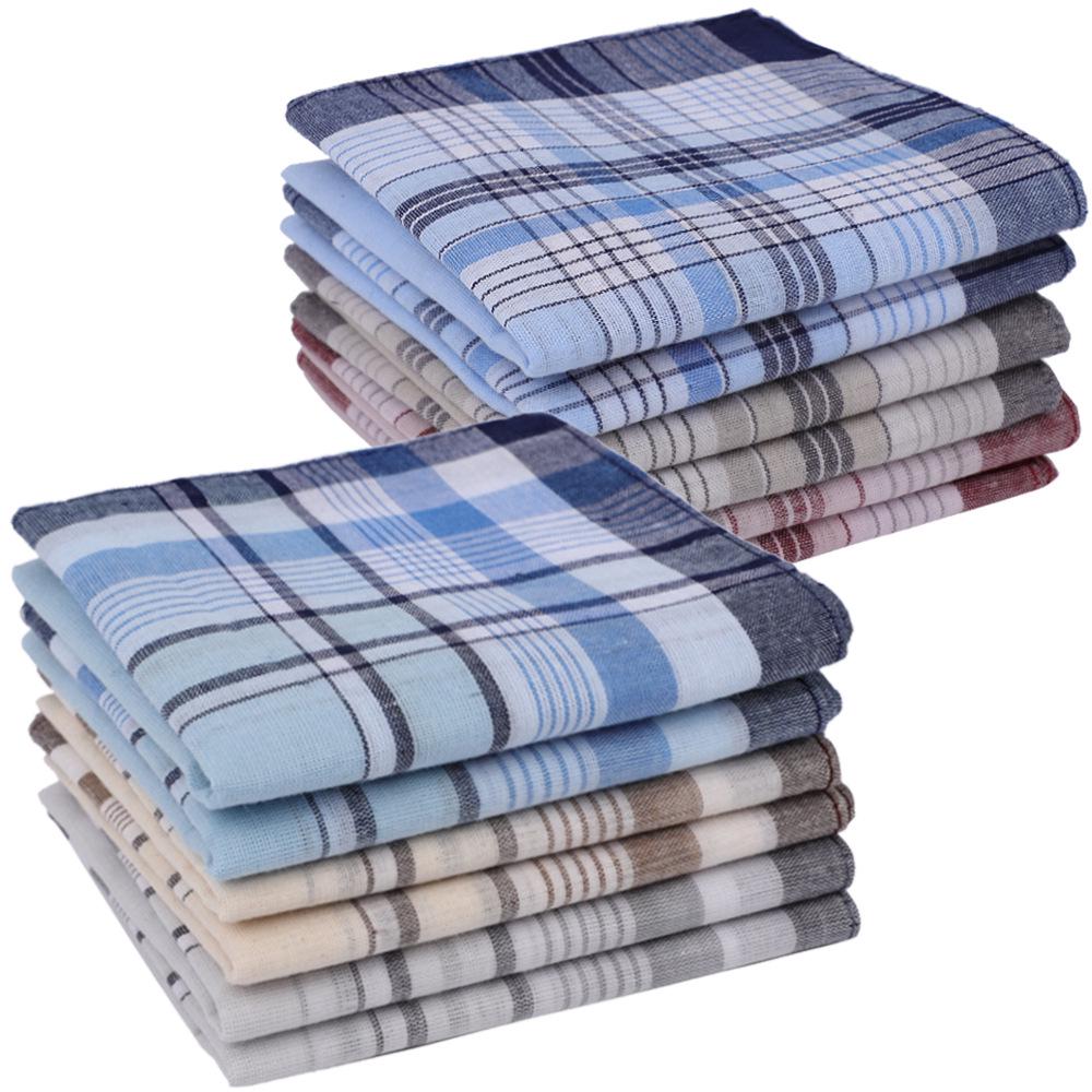 Мужской клетчатый носовой платок из чистого хлопка: Ностальгический карманный платок (40см) 40x40cm