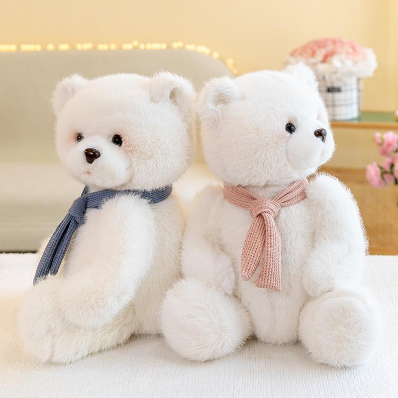 Weicher niedlicher Schal Teddybär Plüschpuppe niedlicher pelziger Bär Stoffpuppe für Freundin Kinder Geburtstagsgeschenk