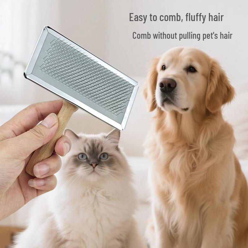 Solid Wood Pet Comb: Detangling and Hair Removal for Dogs & Cats