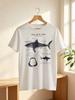 Summer Streetwear Funny Great White Shark Blueprint Anatomy Graphic Men's Women T Shirt Tee Casual Oversize Vintage Harajuku Top