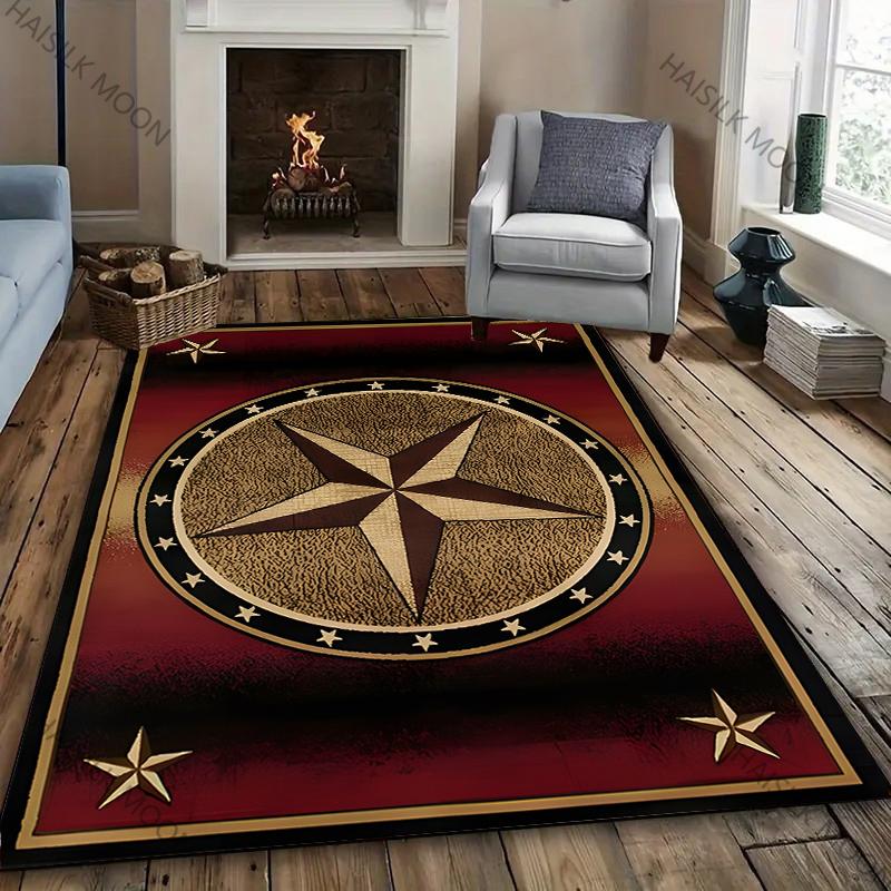 3D Vintage Pentagram Printed Carpet New Release! Rug for Living Rooms Bedrooms, Office Areas, Durable Machine Washable Mat Gifts