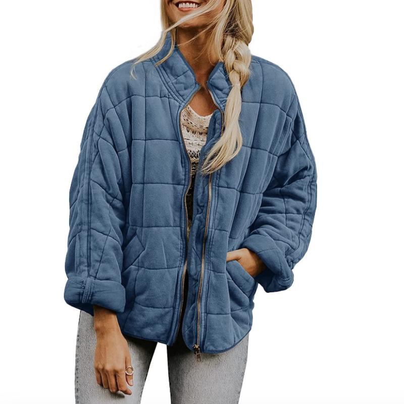 Women Autumn and Winter  Cotton Jacket    Casual Solid Coats Loose Pocket Cotton Jackets Warm Winter Outwear for Women