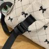Bow Print Corduroy Backpack Casual Fashion Daily Bag Large Capacity School Bag for Students Minimalist Design Commute Travel with Tassel Accents