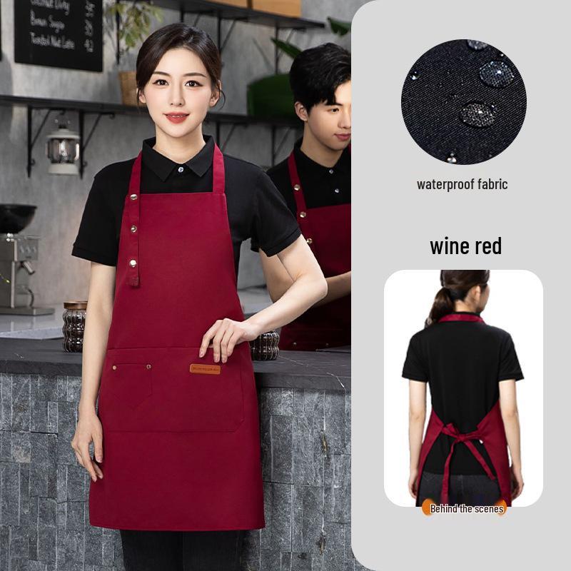 Custom Logo Waterproof Oil-Proof Apron with Adjustable Strap for Winery, Gift, or Catering Use