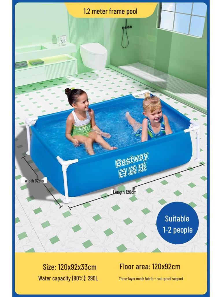 Bestway Inflatable Family Frame Pool for Children & Babies - Outdoor Folding Fish Pond