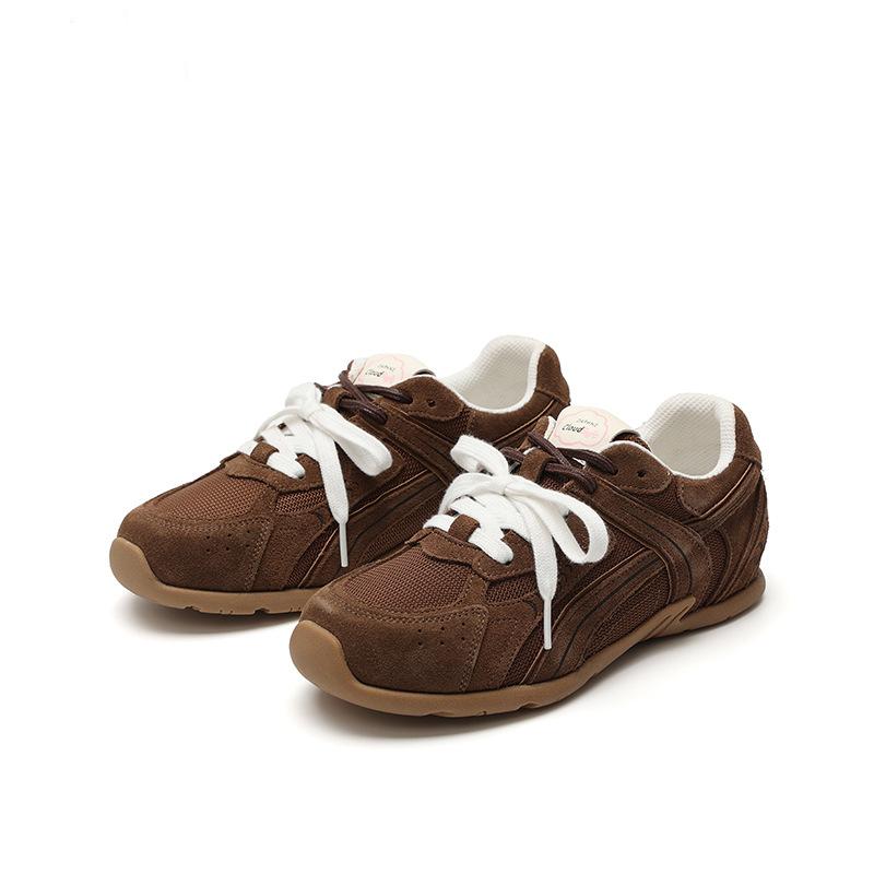 Cowhide Version Genuine Leather Women's Autumn New Wasteland Style Retro Dad Shoes Casual Versatile Sports Women's Shoes