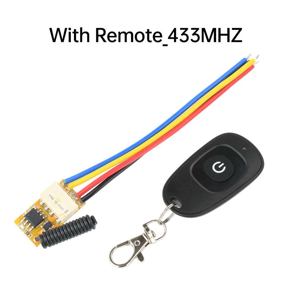 DC 3.7-24V 433Mhz Push Button Saving Mini Relay Contact RF Wireless Switch LED Lamp Controller Micro Receiver Transmitter DIY