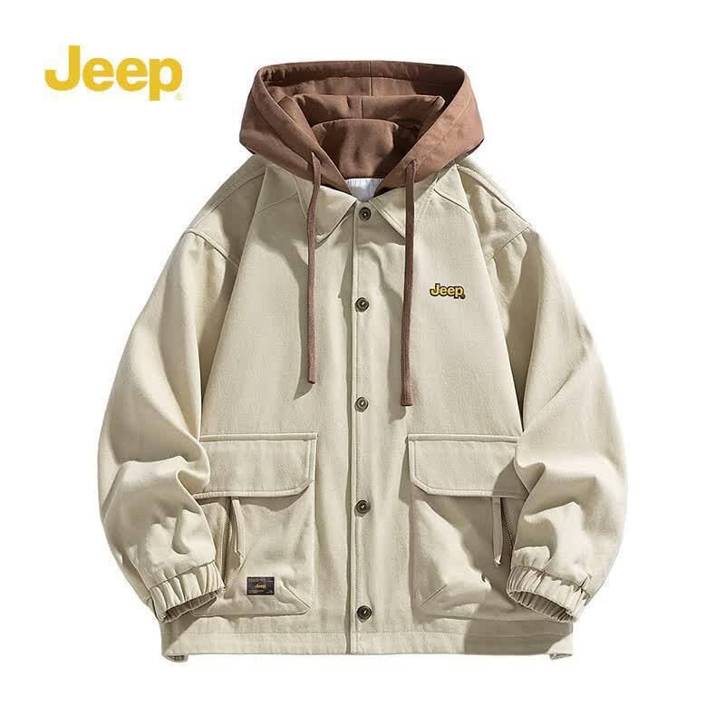 JEEP Men s Faux Two-Piece Hooded Casual Jacket 2XL