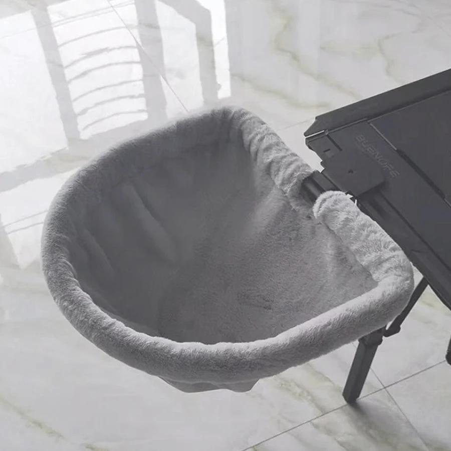 One-Click Folding Semi-Circular Cat Desk Hammock, Space Saving Sunken Design Cat Bed Perch for Indoor Home Office Kitten Rest