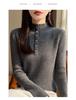 Women's Autumn/Winter High-End Three-Dimensional Crochet Slimming Half-High Collar Sweater