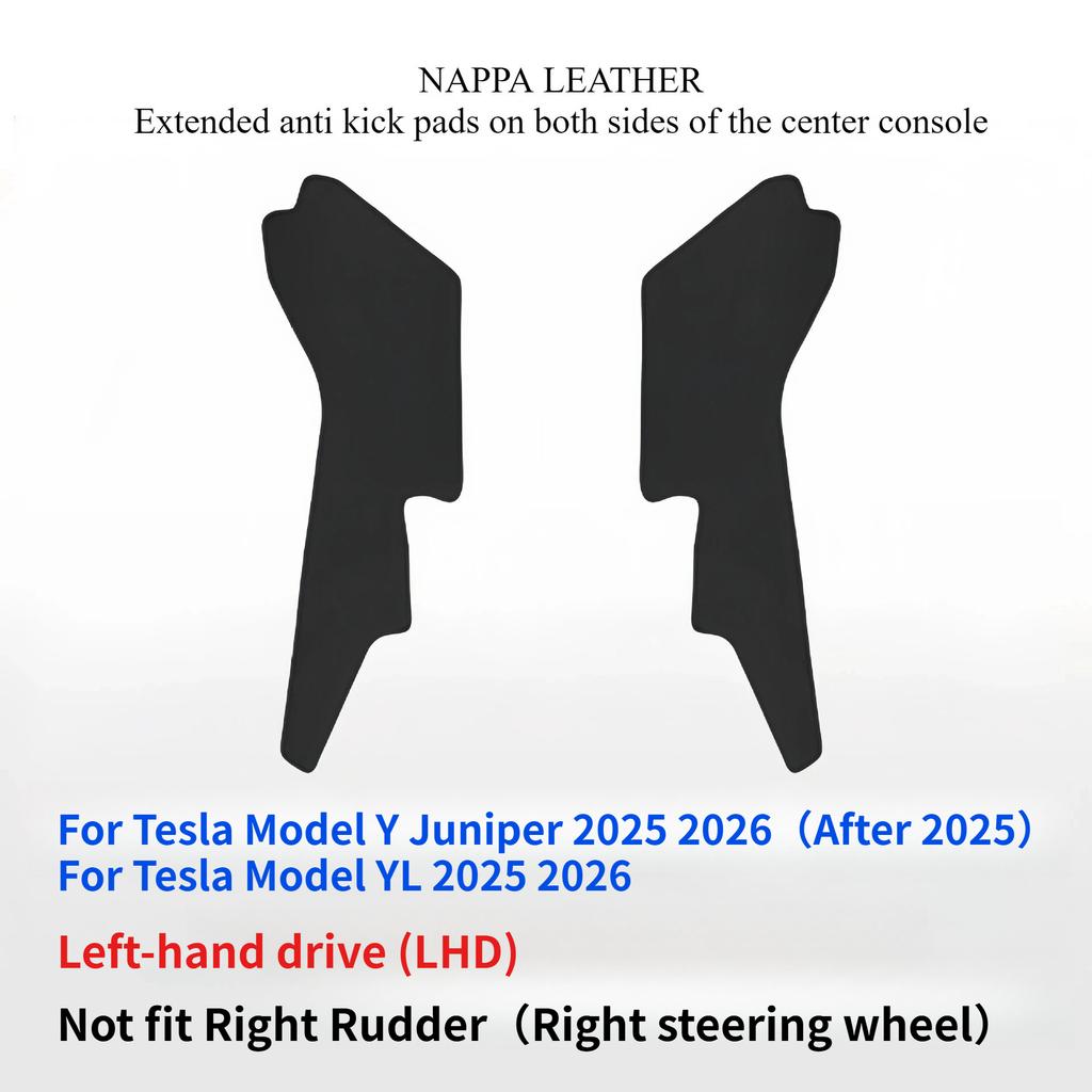 For Tesla Model Y Juniper Model 3 Highland Center Control Side Anti-kick Pad Leather Anti Fouling Pad Foot Mat Car Accessories