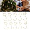 120pcs Star Shaped Christmas Tree Hooks Stainless Steel Decoration Hangers for Easter Halloween Party