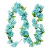 2.2m Flower Garland Artificial Flower String With Leaves Silk Sakura Cherry Ivy Vine Blossom For Wedding Home Garden Arch Decor