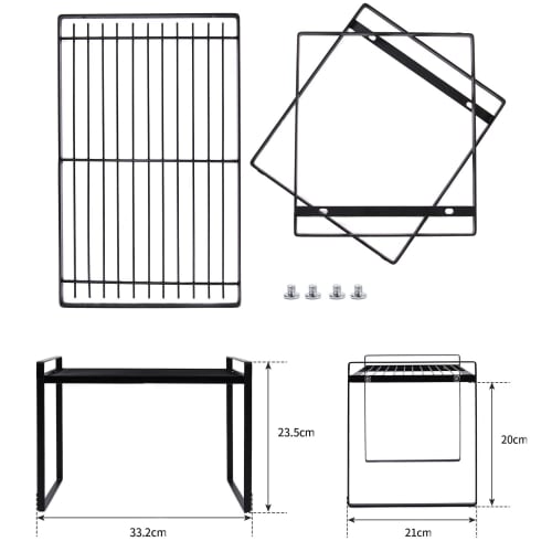 Metal Kitchen Rack, 1-Tier, 2-Tier, Kitchen Storage Rack, Dish Drainer, Shelf, Easy Assembly, Simple, Under-Sink Storage Rack, Condiment Rack, Organiz