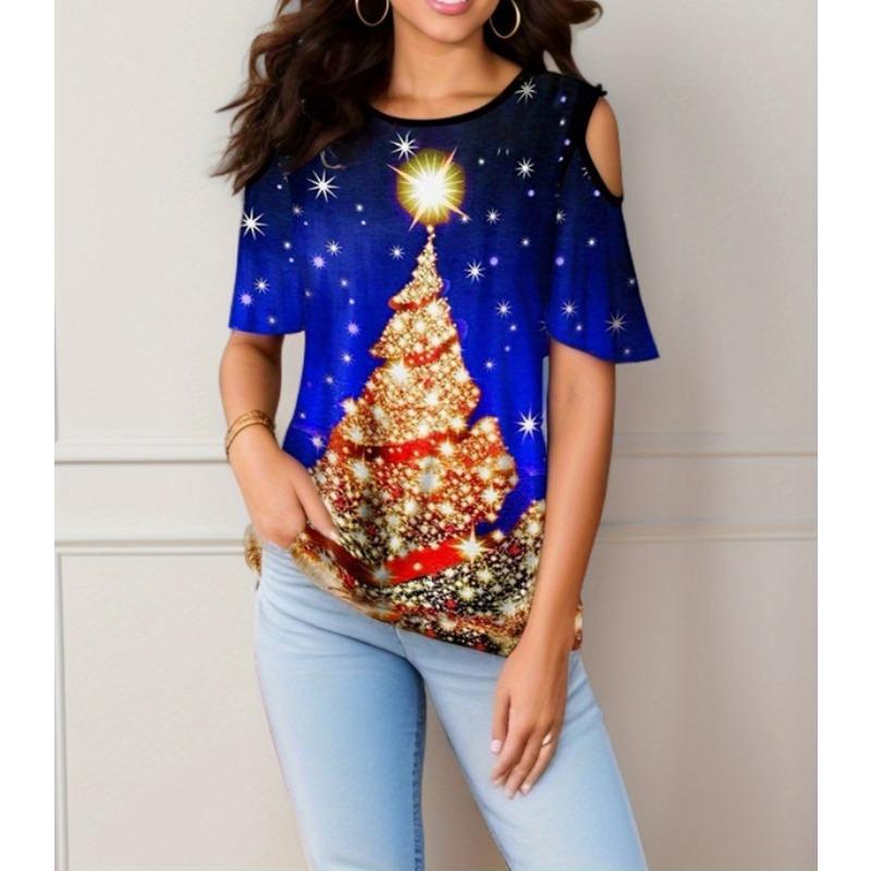 

QICED Women s Fashion Casual Short Sleeve O-Neck Blouses & Shirts XXXXXL