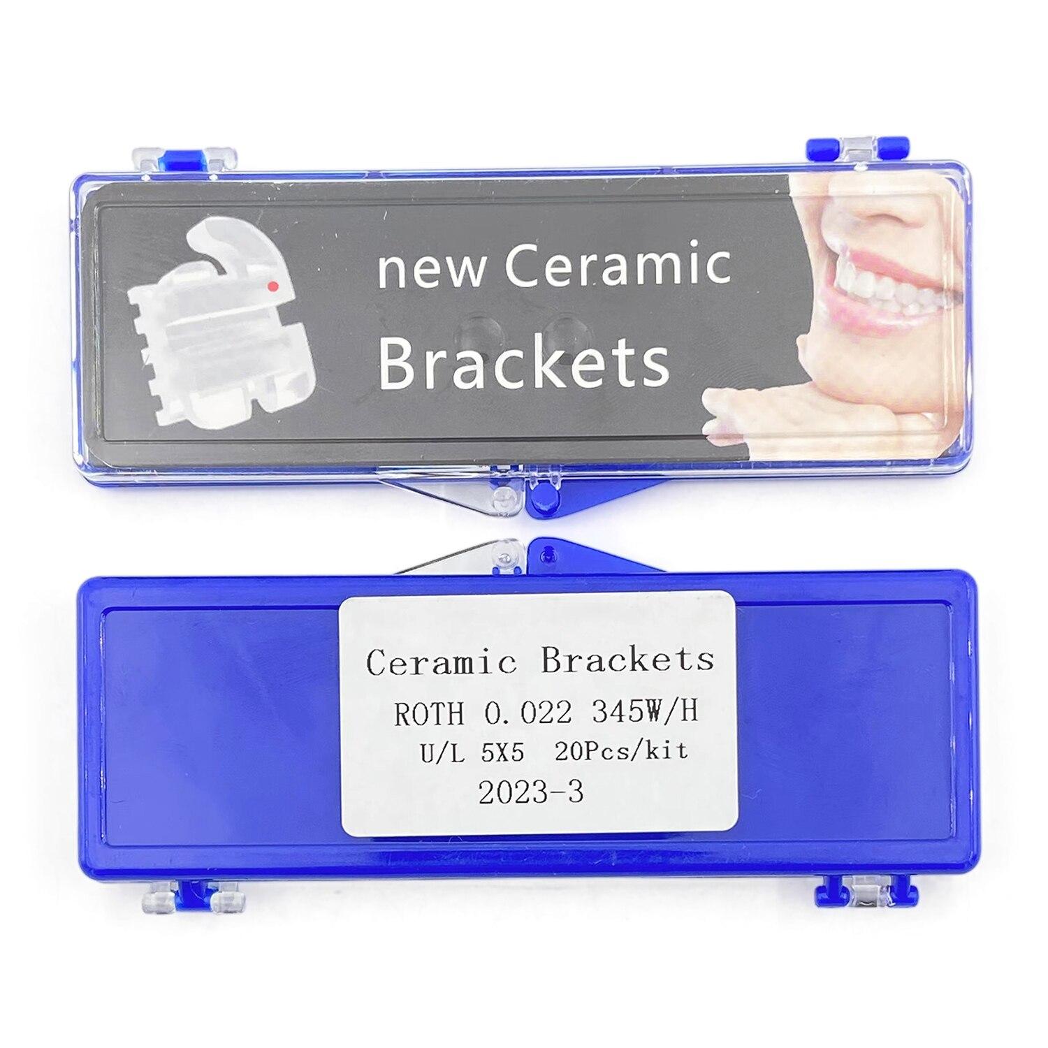 

20 шт./компл. стоматологические ортодонтические керамические брекеты моноблочный тип MBT/Roth 0,022/0,018 3-4-5 крючки Roth 022-345 Hooks