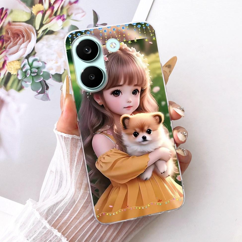 6.59'' Case For Xiaomi Poco X8 Pro 5G Cover Transparent Fashion Flowers Cute Cat Cool Painted Soft Casing 2511FPC34G