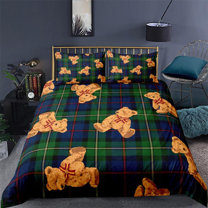 Cartoon Animals Toddler Bedding Set Toy Bear Star Pattern Duvet Cover For Boy Girl Kids Child Teen Microfiber 3D Comforter Cover