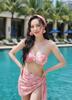 1011 New Fashion Sexy Beautiful Bikini Four-piece Skirt Belly Cover Skinny Hot Spring Beach Resort Swimsuit