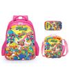 Super Zings Burden Reduction Lightweight School Bag + Meal Bag + Pencil Case Cartoon Printing Pattern - Three-Piece Straight Set
