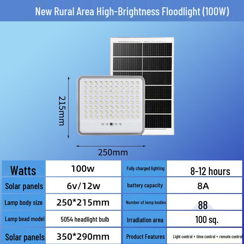 Сверхъяркие светодиодные солнечные уличные прожекторы 300 Вт для дворов