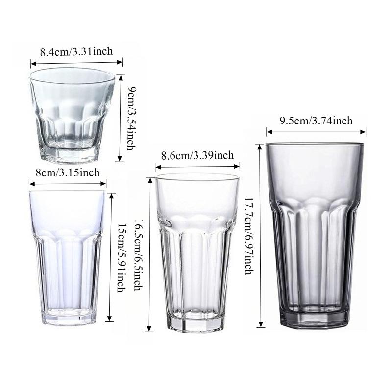 140ml/150ml/170ml/240ml/405ml/470ml/660ml Wine Glass Cocktail Glasses Juice Tea Beverage Mugs Transparent Drinkware Beer Glass