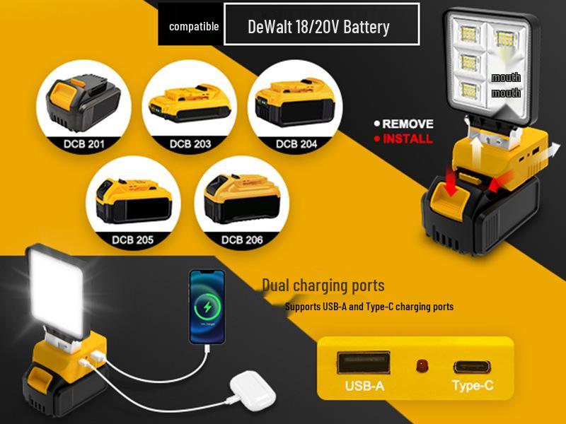 Jingdewei Portable LED Work Light with Lithium Battery for Outdoor and Auto Repair