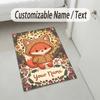 Autumn Fox Theme Soft Crystal Velvet Rug Custom Name & Text Print Non Slip Floor Rug for Bedroom Living Room
