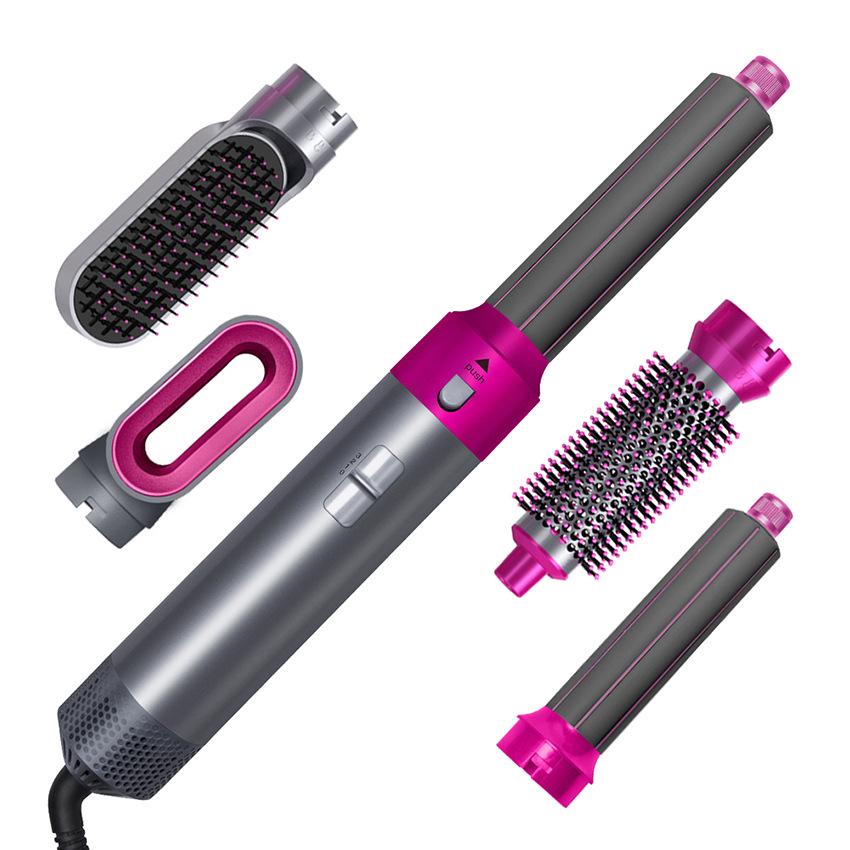 5-in-1 Multifunctional Hot Air Comb: Auto Curling Iron & Straightener Hair Dryer
