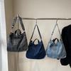 New denim washed daily commuting pocket Japanese and Korean large-capacity shoulder messenger bag