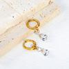 Fashion Light Luxury Water Drop Zircon Earrings Niche High Sense Geometric Round Horse Eye Zircon Earrings Stainless Steel Ear Buckles