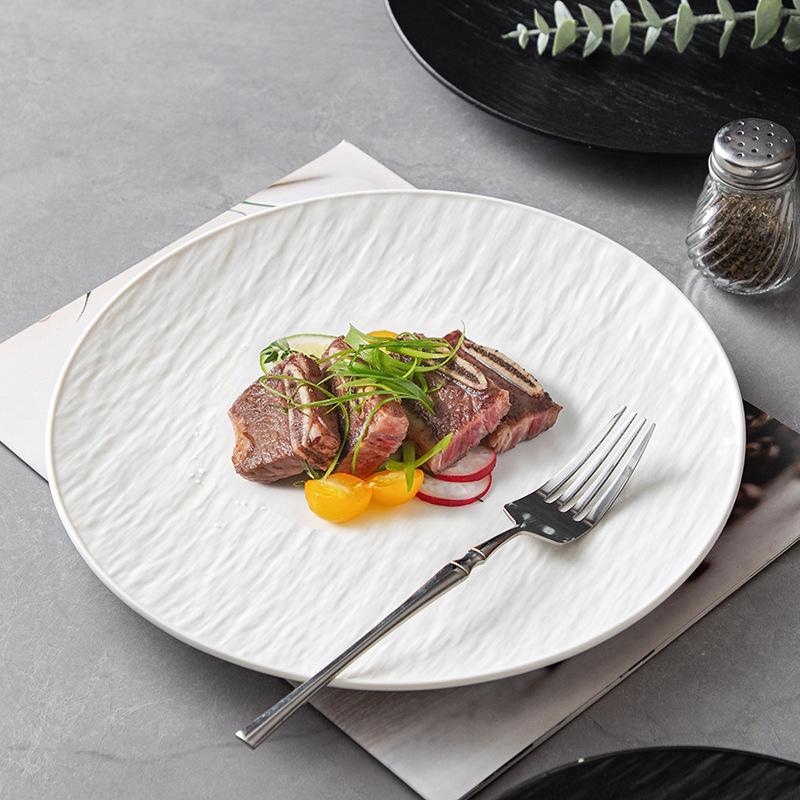 Ceramic Plates, Household High-End Shallow Plates, Large Western Plates, Steak Plates, Round Plates, Flat Plates, Pasta Plates, Hotel Vegetable Plates