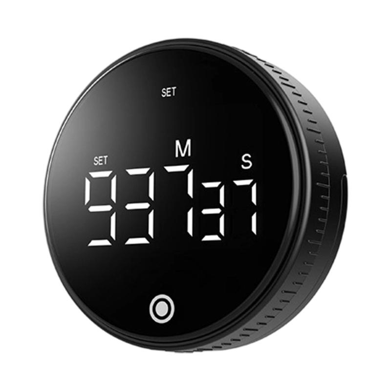Quiet Operation Magnetic Timer with Mechanical Knob & Digital Display Easy to Carry for Office Meetings & Cooking