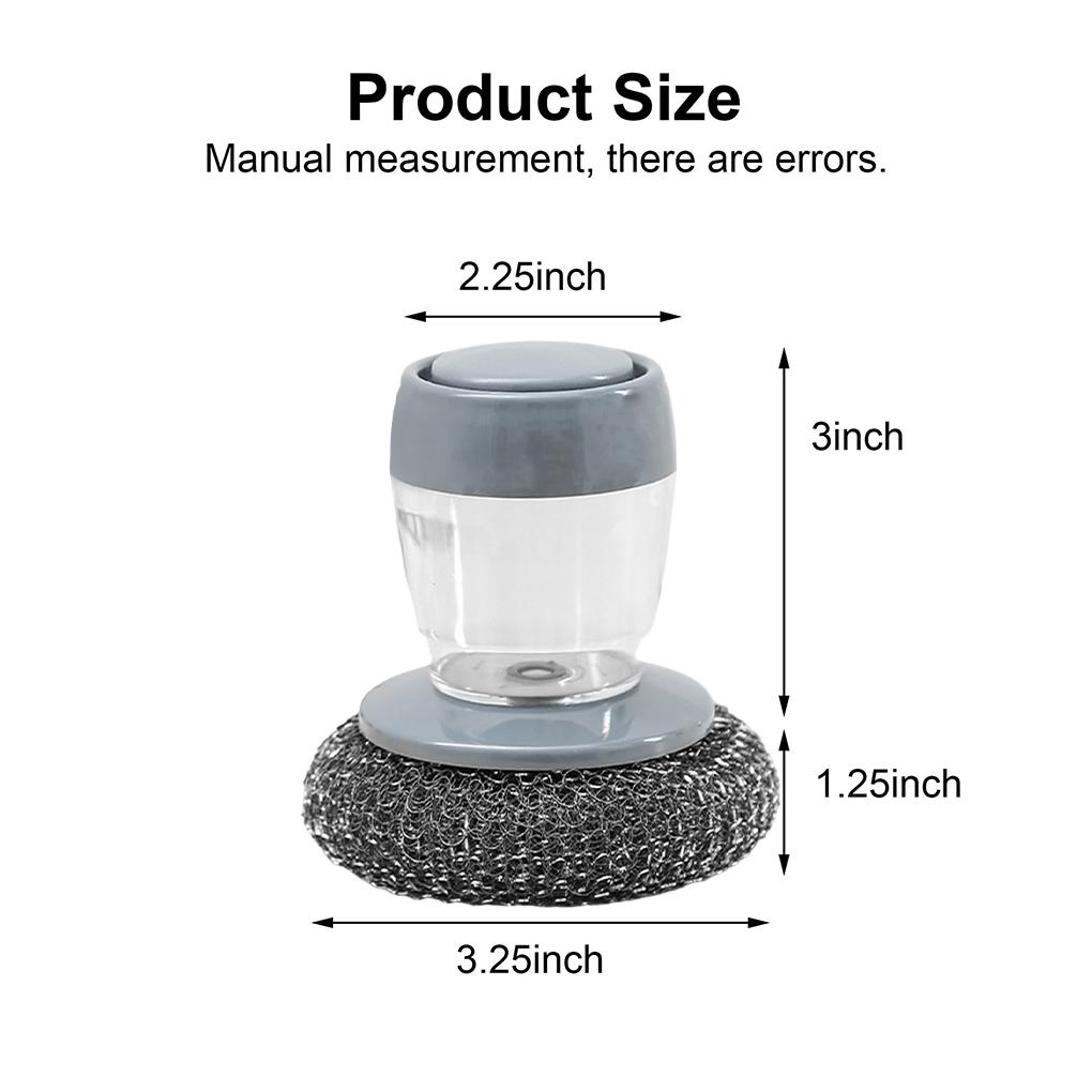 Cleaning Supplies Multifunctional Kitchen Soap Dispenser Replaceable Head Washing Liquid Storage Tank Steel Wire for Pots Pans
