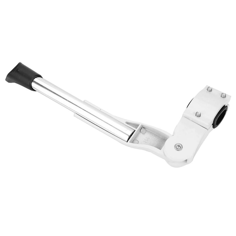 White Bike Kick Stand Adjustable Single-Side Kick Stand for 16" 20" 24" 26" Bikes Bike Cycling